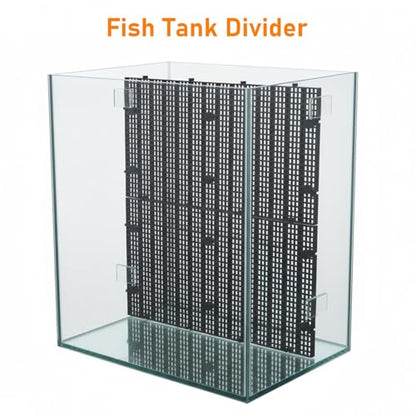 10Pcs Plastic Aquarium Grid Egg Crate with Brackets, Fish Tank Divider Panel for Bottom Filtration, Tank Separation and DIY Aquascaping