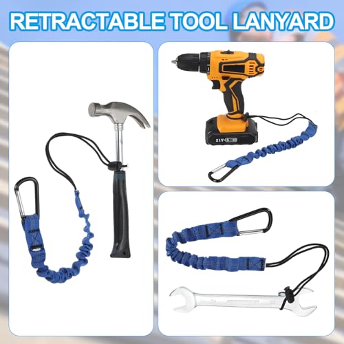MECCANIXITY Retractable Tool Lanyard 3ft with Single Aluminum Buckle and Adjustable Loop End, Maximum Weight Limit 10KG / 22lb, Safety Fall Protection Tools Leash, Yellow 3 Pack - color: Yellow, size: 3ft