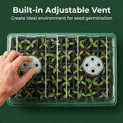Gardzen 10 Pack 40 Cell BPA Free Seed Starter Tray Kit - Reusable Plant Germination Trays with Adjustable Vents, Sowing Tool & Labeling Set for Indoor Gardening Vegetables Herbs Flowers - size: 10-Pack