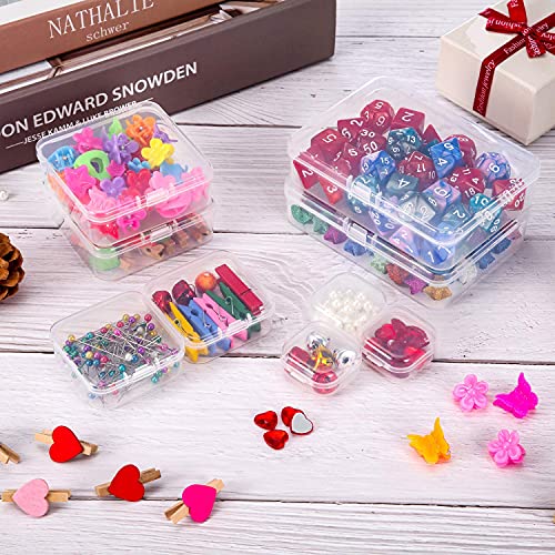 24 Packs Small Clear Plastic Beads Storage Containers Box with Hinged Lid for Storage of Small Items, Crafts, Jewelry, Hardware(2.12 x 2.12 x 0.79 Inches) - size: 2.12 x 2.12 x 0.79 Inches
