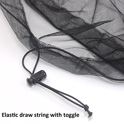 Mosquito Head Mesh Nets Gnat Face Netting for No See Ums Insects Bugs Gnats Biting Midges from Any Outdoor Activities, Works Over Most Hats Comes with Free Stock Pouches (3pcs, Grey+Black+White) - color: Grey+black+white