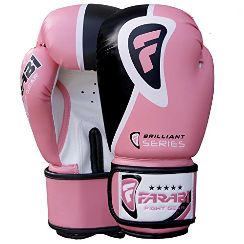 Farabi Pro Fighter Boxing Gloves Sparring Gym Bag Punching Focus Pad Mitts - color: Pink, size: 10Oz