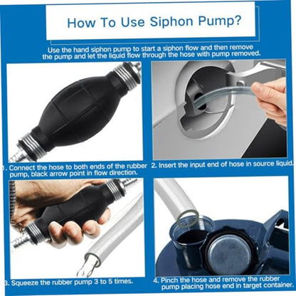 Manual Suction Hose Set for Car with Siphon Pump, Vehicle Guide Oil Tube and Water Suction, Portable Hand Pump for Fuel, Water Transfer, and Aquarium Use