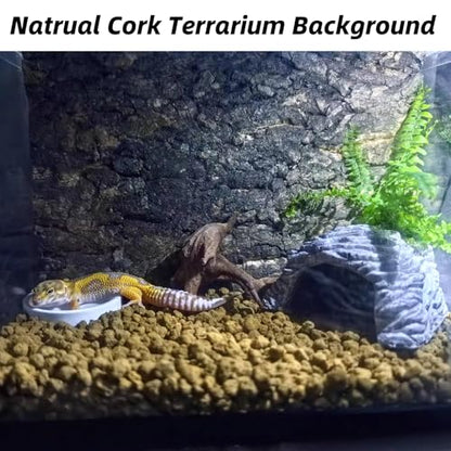 2PCS Cork Terrarium Background 15.7x11.8in Natural Cork Large Bark Backdrop Reptile Climbing Mat Habitat Decor for Spider Lizard Chamelon Turtle Beared Dragon - size: 2PCS-15.7x11.8in