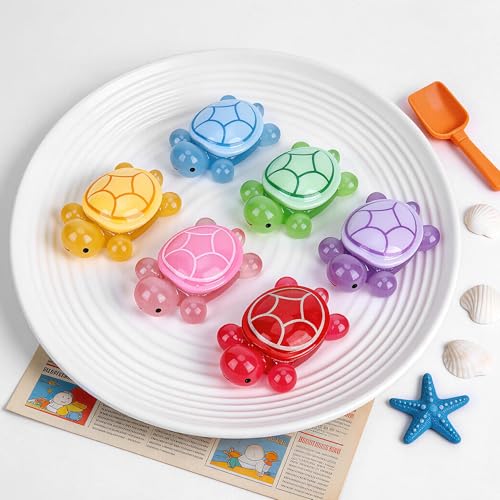 6 PCS Large Glow in The Dark 3D Resin Turtles, Miniature Garden Figurines for Aquarium Fish Tank Decor, DIY Dollhouse Fairy Garden Ornaments