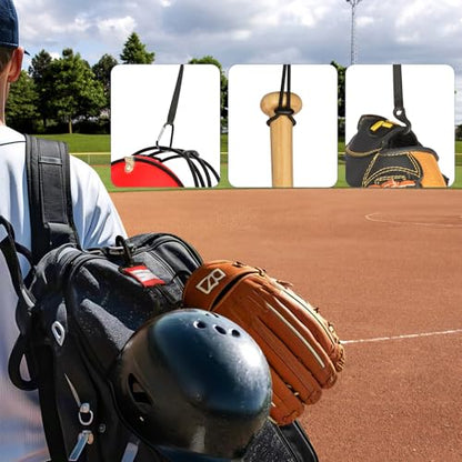 BaseGoal 3 in 1 Baseball Dugout Organizer Accessories,Bag Holder for Fence - color: Red