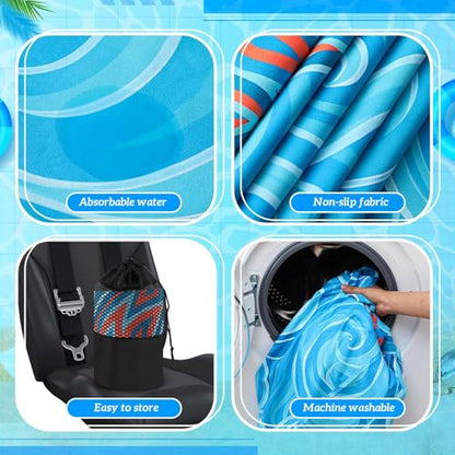 Hahafelt 2 Pack Car Seat Towel Cover with Storage Bag, Colorful Sea Turtle - style: Colorful Sea Turtle