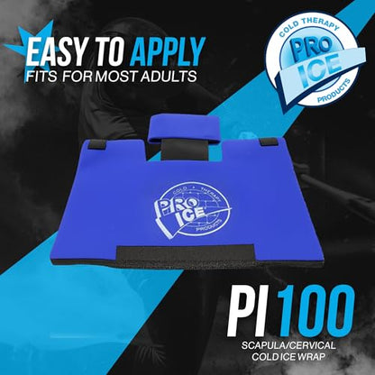 Pro Ice Scapula/Cervical Cold Ice Wrap with Inserts - Adjustable Ice Wrap for Targeted Relief & Soothing Comfort Support for Muscle and Joint Pain - Includes 1 Ice Wrap & Ice Inserts