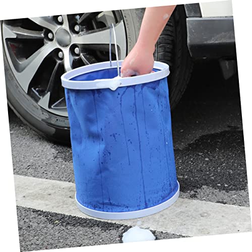 ABOOFAN 11L Portable Folding Water Bucket Multi-Functional Collapsible Outdoor Container for Car Washing Fishing and Camping Space-Saving Design Handle