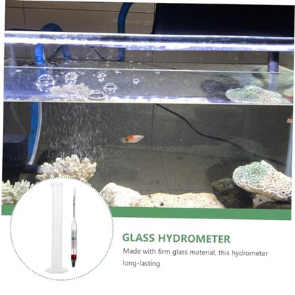 GARVALON 1set Hydrometer for Testing Accurate Aquarium Gauge with Measuring Cylinder for Aquaculture and Fish Tanks Sea Water Density Measurement Tool