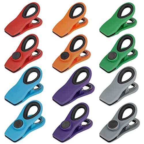 Chip Clips, Magnetic Bag Clips with Air Tight Seal for Food Storage, 12 Pieces, Multicolor - color: Multicolor