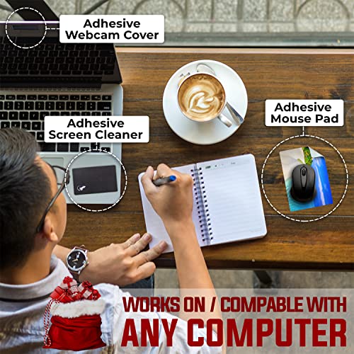 Mouse Pad Adhesive Bottom - Sticks to Any Surface - Portable - Webcam Covers and Screen Cleaner Included (2 Pack - Beach Set) - color: 2 PACK - BEACH SET