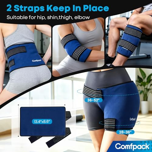 Comfpack 60-Minute Long Lasting Ice Packs for Injuries Reusable,13.4 × 8.6"