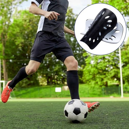 ANCIRS 2 Pair Soccer Shin Guards for Youth, Breathable Shin Guard Sleeves for Football Games, Protective EVA Cushion for Youth Men & Women - color: Blue & Black