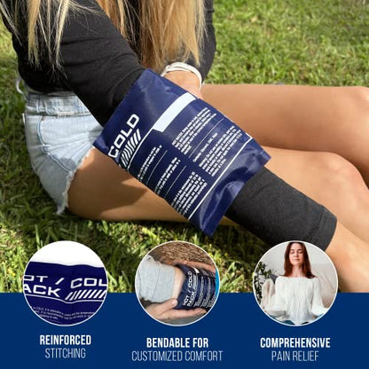 Flexible Ice Pack for Pain Relief - Reusable Gel Pack for Knee, Shoulder, Ankle, Back, and More - Bendable for Customized Comfort - size: Ultra Flexible Gel Packs (2)