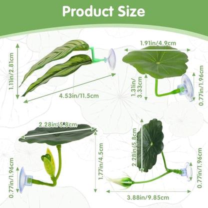 4 Pack Betta Fish Hammock Plant Leaf Pad, Improves Betta Health by Simulating The Natural Habitat, Fish Spawning Grounds Breeding Resting Bed, Fishes Tank Accessories Aquarium Décor
