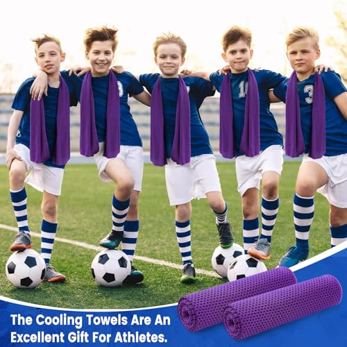 Hosuly 100 Pack Cooling Towels, 40"x12" - color: Purple