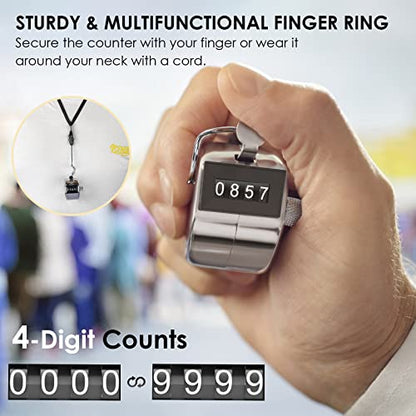 KTRIO Metal Handheld Tally Counter, 4-Digit Mechanical Clicker - style: 3 Pack