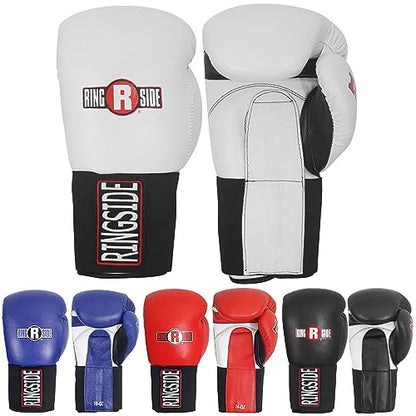 Ringside IMF Tech Hook and Loop Boxing Training Sparring Gloves - color: White, size: 14-Ounces