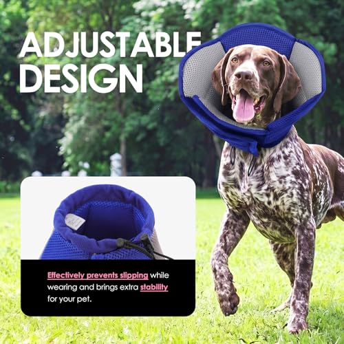 AOFITEE Large Dog Cone Adjustable Dog Cone to Stop Licking, Blue XL - color: Blue, size: X-Large