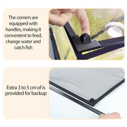 Anti Jump Netting for Fish Tanks Includes Mounts Netting Cover Pet Aquarium Screen