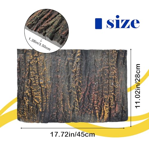 Reptile Tank Background Board Rock Terrarium Cork Background Board 3D Wall Backdrop Aquarium DéCor Backgrounds Amphibian Habitat Decoration for Lizards Leopard Gecko Bearded Dragons Turtle