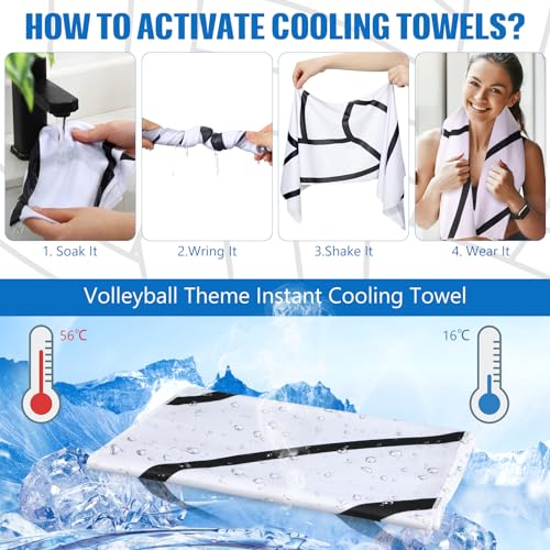 12 Pcs Cooling Neck Wraps Sweat Rag Volleyball Towels Bulk - color: White, size: Volleyball