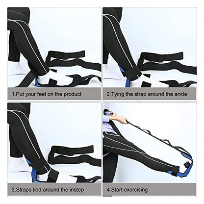 Professional Stretching Belt for Yoga Pilates, Leg Strap Rehabilitation Belt, Multi - Ring Adjustable Fitness Strap with 1M Length for Athletes Dancers Physiotherapy