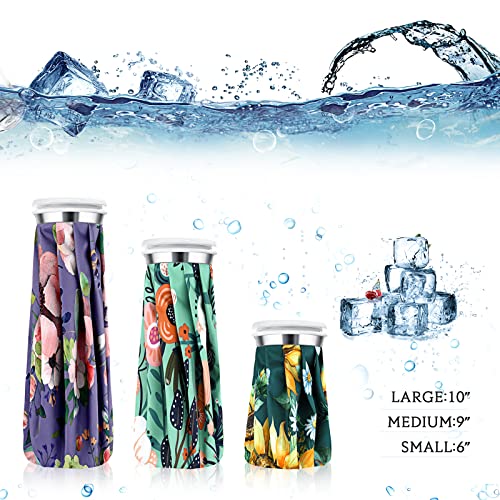 Nuanchu 3 Pcs Reusable Ice Bags for Injuries Hot Cold Pack, Flower - style: Flower Style