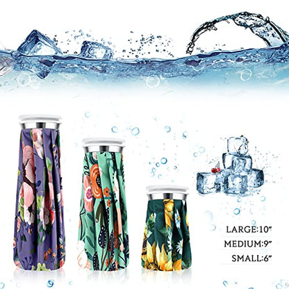 Nuanchu 3 Pcs Reusable Ice Bags for Injuries Hot Cold Pack, Flower - style: Flower Style