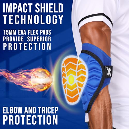 Exxact Sports Defender Baseball Elbow Guard - color: Royal Blue, size: Adult (Small - Medium)