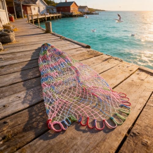Fishing Landing Net Replacement Head, Lightweight Nylon Mesh Net with 2Cm Large Holes, High Strength 9-Wire Braid Up to 75Kg Load, Portable Carp Fishing Accessory for 40/50/60cm