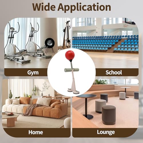 Speed Bag Platform Speed Bag Boxing Kit for Adults Height Adjustable Wall-Mounted Heavy Duty Boxing Training Equipment 360° Rotatable Speed Ball with Punching Ball Fits Home Gym Workout - color: Red Vertical