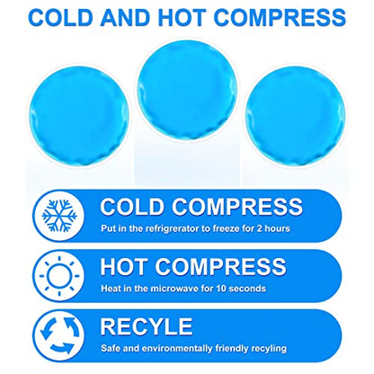 Reusable Ice Packs for Injuries, 10 Pack Round Ice Packs for Face | Gel Ice Pads, Small Hot Cold Compress Ice Bag for Eyes After Surgery, Face, Wisdom Teeth, Breast Surgery, Blue - size: 2.75 Inch