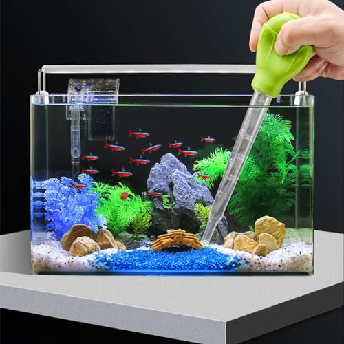 Waste for Fish Tank Multifunction Dropper Pipette Water Transfer Long Acrylic Marine Fish Feeding Tool Waste Aquarium Dropper - color: Blue, size: A