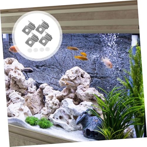 Levemolo 4pcs Fish Tank Glass Cover Brackets Clips for Aquarium Lids Easy Installation Support for All Fish Tanks - size: 2.1x1.5cm