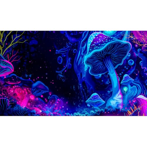 Fantasy Mushroom Forest Aquarium Background Abstract Cartoon Mushroom Reptile Tank Backgrounds Vibrant Jungle Mushrooms Theme Fish Tank Background Magic Mushrooms Reptile Enclosure Backgrounds 30x12in - color: Purple Pink, size: 30(W)x12(H)in