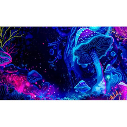 Fantasy Mushroom Forest Aquarium Background Abstract Cartoon Mushroom Reptile Tank Backgrounds Vibrant Jungle Mushrooms Theme Fish Tank Background Magic Mushrooms Reptile Enclosure Backgrounds 30x12in - color: Purple Pink, size: 30(W)x12(H)in