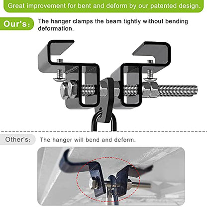 Dolibest Heavy Duty Steel Beam Hanger, Heavy Bag Mount, I Beam Heavy Bag Hanger with Spring for Boxing Muay Thai Training, 350Lbs Capacity