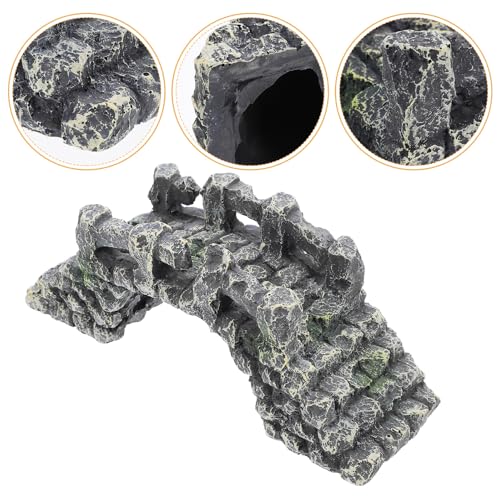 ERINGOGO Mini Resin Aquarium Bridge Model Fish Tank Decor Arch Landscape Ornament for Aquatic Terrariums and Turtle Basking Areas