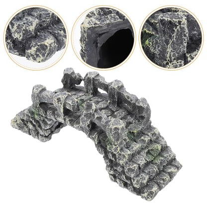 ERINGOGO Mini Resin Aquarium Bridge Model Fish Tank Decor Arch Landscape Ornament for Aquatic Terrariums and Turtle Basking Areas
