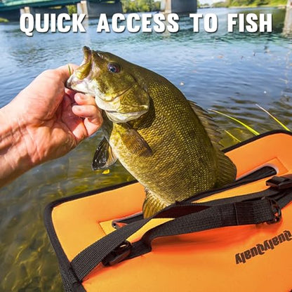 Floating Fish Basket for Live Caught, 10/15 Gallons Foldable Fishing Holder Minnow Bucket Portable Collapsible Fishing Net Storage Cage for Live Fish Bait Live Well