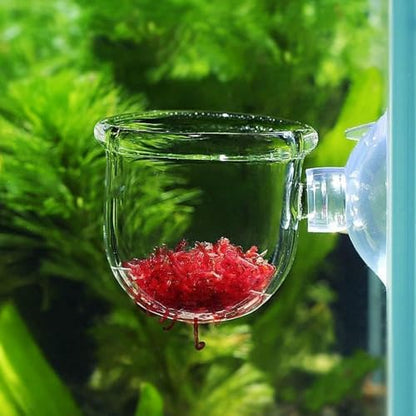 4 Pcs Aquarium Plant Pot Planter, Glass Fish Tank Plants Holder, Aquarium Decoration Plant Cup with Suction Cups for Fishes Tank Ornament Aquarium Décor Plastic Plants Fish and Aquatic Pets
