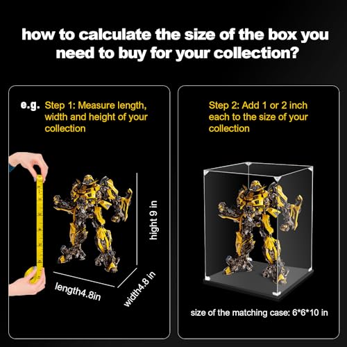 KOLIPI Acrylic Display Case for Collectibles, Clear Display Box 6x6x10 in - size: 6x6x10 inches