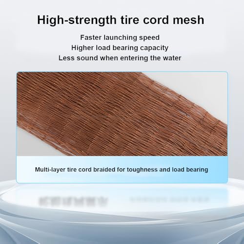 KAFELE Large Frisbee-Style Tire Line Casting Net, Bottom Anti-Hanging Chain, Suitable for Beginners, Easy to Use