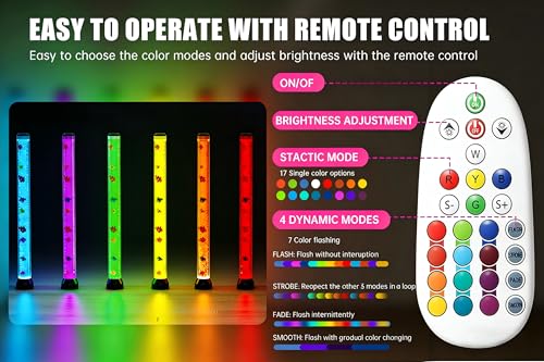 Large 4FT Sensory Bubble Tube Lamp with 16 Colour-Changing Effects,Remote Control,Calming Sensory Lights for Autistic,Bubble Tower Night Light Gift for Home,Bedroom,Office Decor