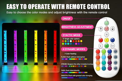 Large 4FT Sensory Bubble Tube Lamp with 16 Colour-Changing Effects,Remote Control,Calming Sensory Lights for Autistic,Bubble Tower Night Light Gift for Home,Bedroom,Office Decor
