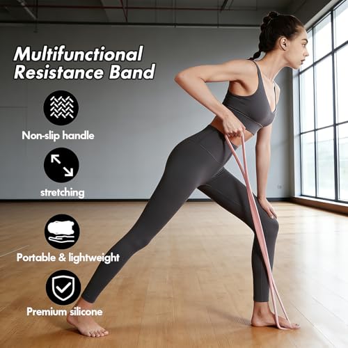 Figure 8 Resistance Band, Figure 8 Resistance Bands for Women Men,Resistance Band Figure for Working Out, Non-Slip Handles, Home Gym, Yoga & Physical Therapy - color: 15lb Pink + 25lb Gray