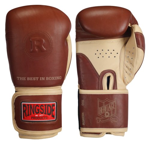 Ringside Heritage Genuine Leather Boxing Training Sparring Gloves - size: 18-Ounce
