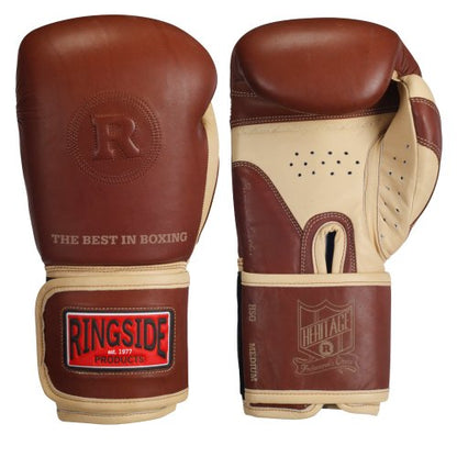 Ringside Heritage Genuine Leather Boxing Training Sparring Gloves - size: 18-Ounce